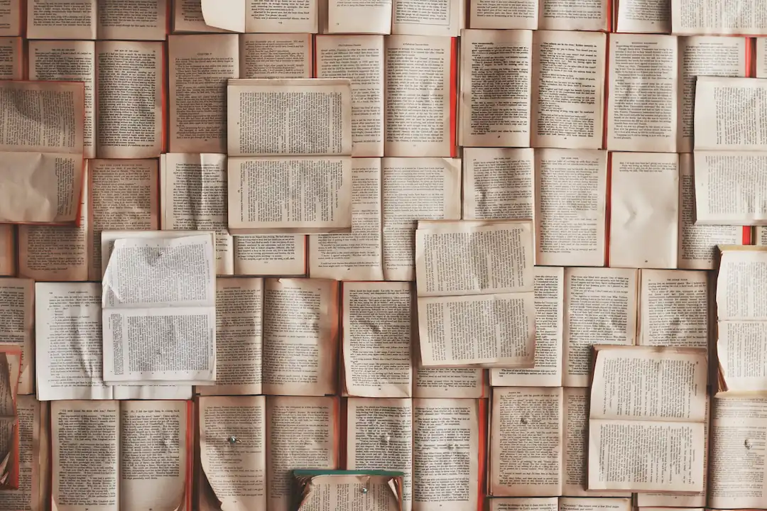 Lot de livres ouverts